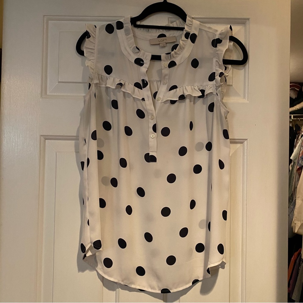 Ann Taylor LOFT polka dot blouse